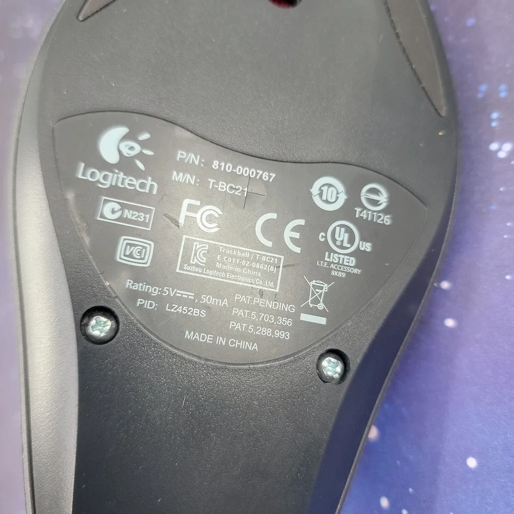 Logitech Logi T-BC21 Marble Ergonomic Ball Wired Mouse USB 810-000767